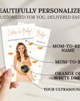 Custom Little Cutie Baby Shower Game Orange Baby Shower Gingham Cuties or Baby Shower Scratch Off Game Printed A Cutie Is On The Way