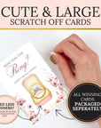 PRINTED + SHIPPED Pink Floral Bridal Shower Game, Pastel Watercolor Flower Bridal Shower Scratch Off Game, Love In Bloom Who Has The Ring - CÔTIER BRAND