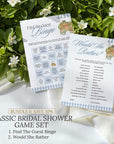 PRINTED + SHIPPED Blue Fresh Off The Market Bingo Game, Find The Guest Bingo Party Game, Boho Farmers Market Bridal Shower Bingo, Wedding