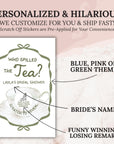 Bridal Shower Game Tea Party Bridal Shower Scratch Off Game Who Spilled The Tea Themed Sage Green Wedding Shower Par-Tea Bride To Be TEA6
