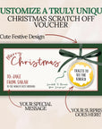 Personalized Bow Christmas Gift Voucher For Christmas Scratch Off Surprise Trip Reveal Holiday Theme Custom Christmas Voucher Envelope - CÔTIER BRAND