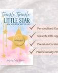Personalized Twinkle Twinkle Little Star Gender Reveal Baby Shower Game Moon and Stars Baby Shower Scratch Off Game Pink or Blue He or She