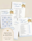 Blue Fresh Off The Market Bridal Shower Games Bundle, Guess The Dress, Would She Rather, He Said She Said, Bingo PRINTED + SHIPPED - CÔTIER BRAND
