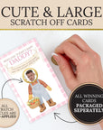 Custom Locally Grown Boy Baby Shower Game, Blue Gingham Farmer's Market Theme Who Has Today's Baby Daddy? Scratcher Activity