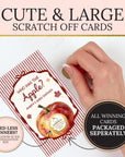 PRINTED + SHIPPED Apple of Our Eye Baby Shower Game, Personalized Apple Themed Baby Shower Scratch Off Game Who Has the Apple? Red Striped
