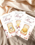 PRINTED + SHIPPED Pink Floral Bridal Shower Game, Pastel Watercolor Flower Bridal Shower Scratch Off Game, Love In Bloom Who Has The Ring - CÔTIER BRAND