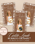 Cielito Lindo Baby Shower Game Gender Neutral Burrito or Baby? Papel Picado Mexican Baby Shower Scratch Off Game Brown Talavera Party Game