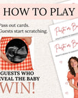 Funny Custom Baby Shower Scratch Off Game Pasta or Baby? Italian Baby Shower Scratch Off Tickets Pasta Baby Shower Games Ciao Baby Bambino