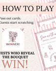 Whimsical Pink Bridal Shower Game, Pink Striped Bridal Shower Scratch Off Game Hand Drawn Wedding Shower Activity PRINTED + SHIPPED - CÔTIER BRAND