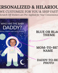 Baby Shower Game Outer Space Themed Scratch Off Game Celebrity Who Has The Baby Daddy Scratch Off Game Printed Planet Stars Astronaut Galaxy