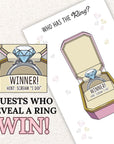 Personalized Hilarious Bridal Shower Game Printed Engagement Party Game Pink Fun Unique Bridal Shower Scratch Off Game Who Has The Ring? - CÔTIER BRAND