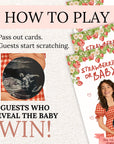 PRINTED + SHIPPED Sweet Berry Baby Shower Party Game Strawberry Themed Baby Shower Scratch Off Game Strawberries or Baby Shower Summer Idea - CÔTIER BRAND