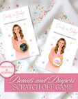PRINTED + SHIPPED Donut Baby Sprinkle Game Donuts and Diapers Girl Pink Donuts or Baby Shower Game Sprinkled With Love Sweets