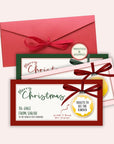 Personalized Bow Christmas Gift Voucher For Christmas Scratch Off Surprise Trip Reveal Holiday Theme Custom Christmas Voucher Envelope - CÔTIER BRAND