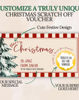 Custom Merry Christmas Gift Voucher For Kids Christmas Scratch Off Surprise Reveal Holiday Theme Personalized Christmas Card with Envelope - CÔTIER BRAND