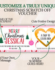 Custom Kids Christmas Voucher Scratch Off Gift Ticket Pink Surprise Reveal Holiday Scratch Coupon - CÔTIER BRAND