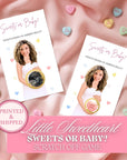 PRINTED + SHIPPED Valentine Baby Shower Game A Little Sweetheart Baby Shower Scratch Off Game Conversation Hearts Sweets or Baby? Custom
