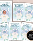 Personalized Outer Space Baby Shower Scratch Off Game Blue Space Themed Who Has The Baby Daddy Printed Houston We Have A Boy Moon Planets - CÔTIER BRAND