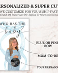 Custom Boy Baby Shower Game Blue Bow Baby Shower Scratch Off Game Who Has The Baby? Boho Blue Coquette Bow Themed Baby Boy Shower Games - CÔTIER BRAND