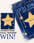 Custom Boy Twinkle Twinkle Little Star Baby Shower Game Dark Blue Stars Baby Shower Scratch Off Game Boho Celestial Baby Shower
