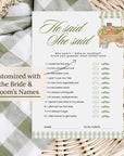PRINTED + SHIPPED Fresh Off The Market Bingo Game, Sage Green Find The Guest Bingo Party Game, Farmers Market Bridal Shower Bingo, Wedding