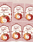 PRINTED + SHIPPED Apple of Our Eye Baby Shower Game, Personalized Apple Themed Baby Shower Scratch Off Game Who Has the Apple? Red Striped