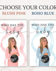 Custom Boy Baby Shower Game Blue Bow Baby Shower Scratch Off Game Who Has The Baby? Boho Blue Coquette Bow Themed Baby Boy Shower Games - CÔTIER BRAND