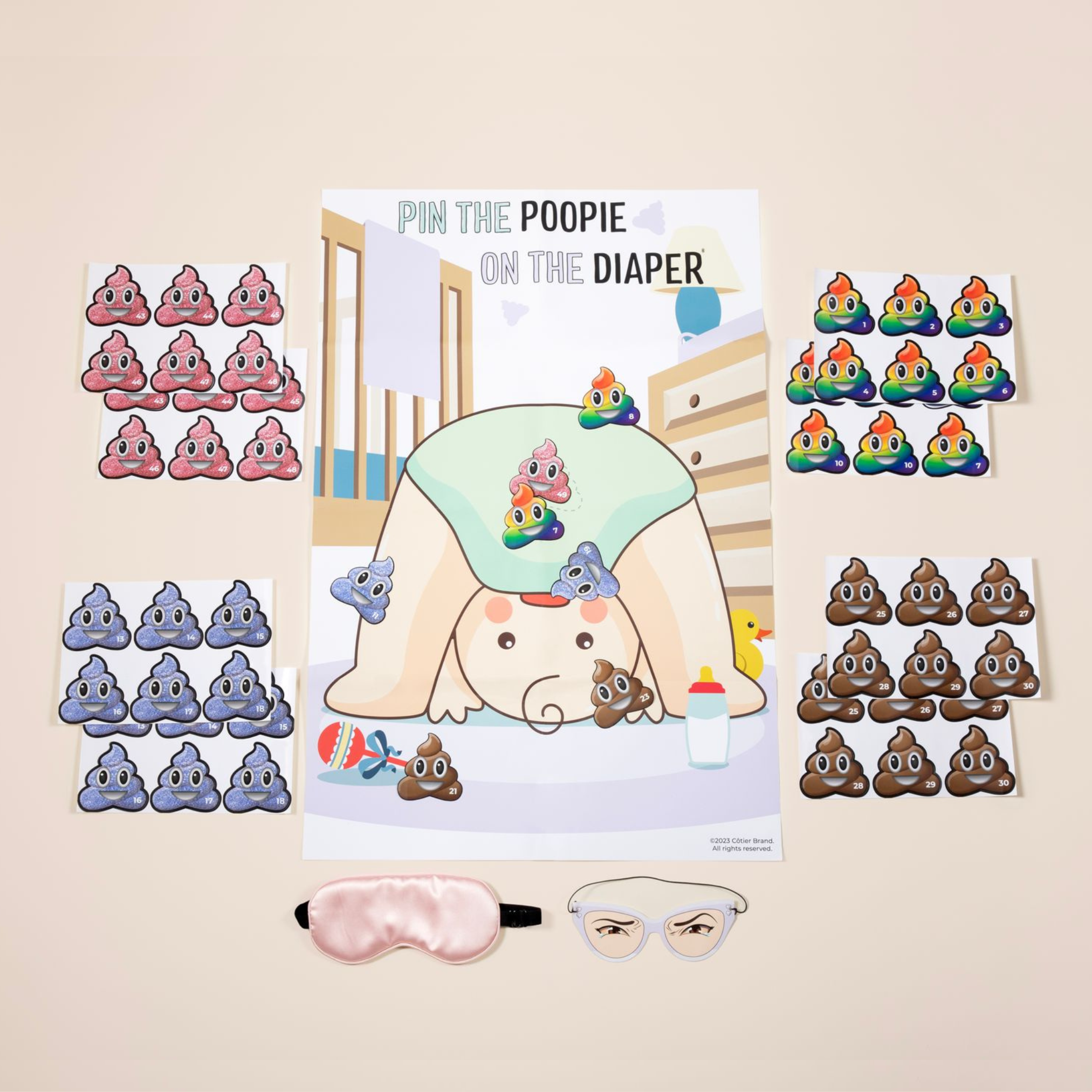 Pin The Poopie On The Diaper® - Baby Shower Game - CÔTIER BRAND