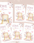 PRINTED + SHIPPED Love In Bloom Bridal Shower Game Watercolor Pink Wildflowers Butterfly Bridal Shower Theme Love In Bloom Who Has The Ring