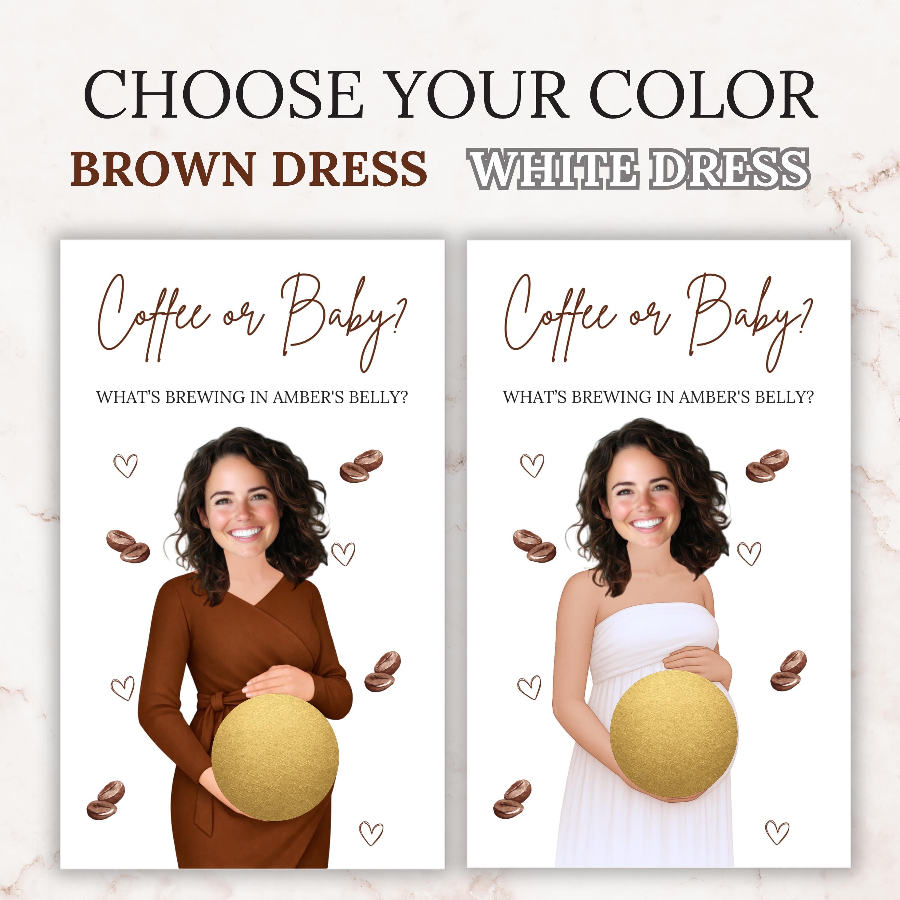 Personalized A Little Bean Is On The Way Baby Shower Game Brown Boho Coffee Themed Baby Shower Scratcher Cards Baby Brewing Printed