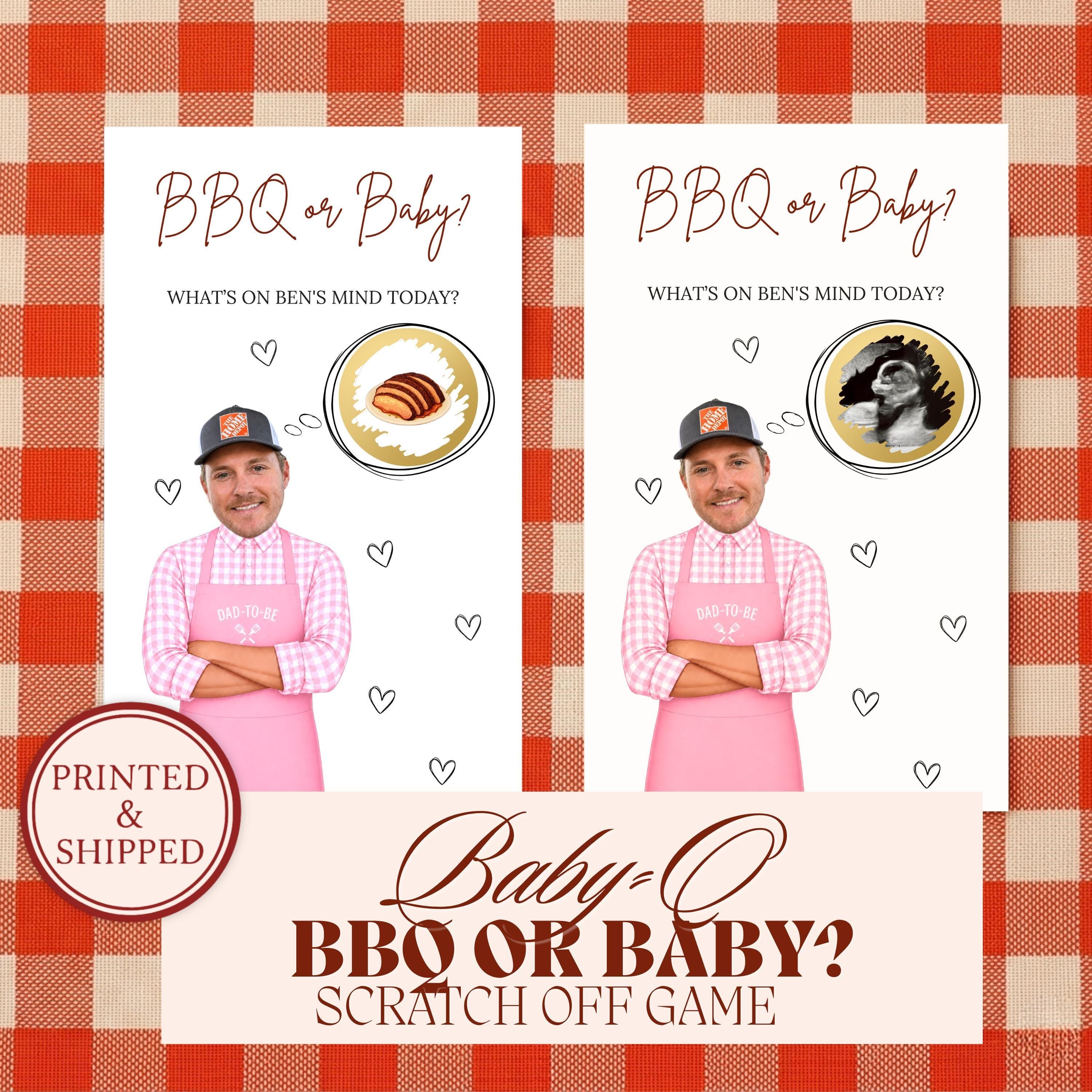 Girl Baby Q Baby Shower Game, Pink BBQ or Baby? Baby Shower Scratch Off Game Cards, BBQ Themed Baby Shower Sprinkle (Printed &amp; Shipped) - CÔTIER BRAND