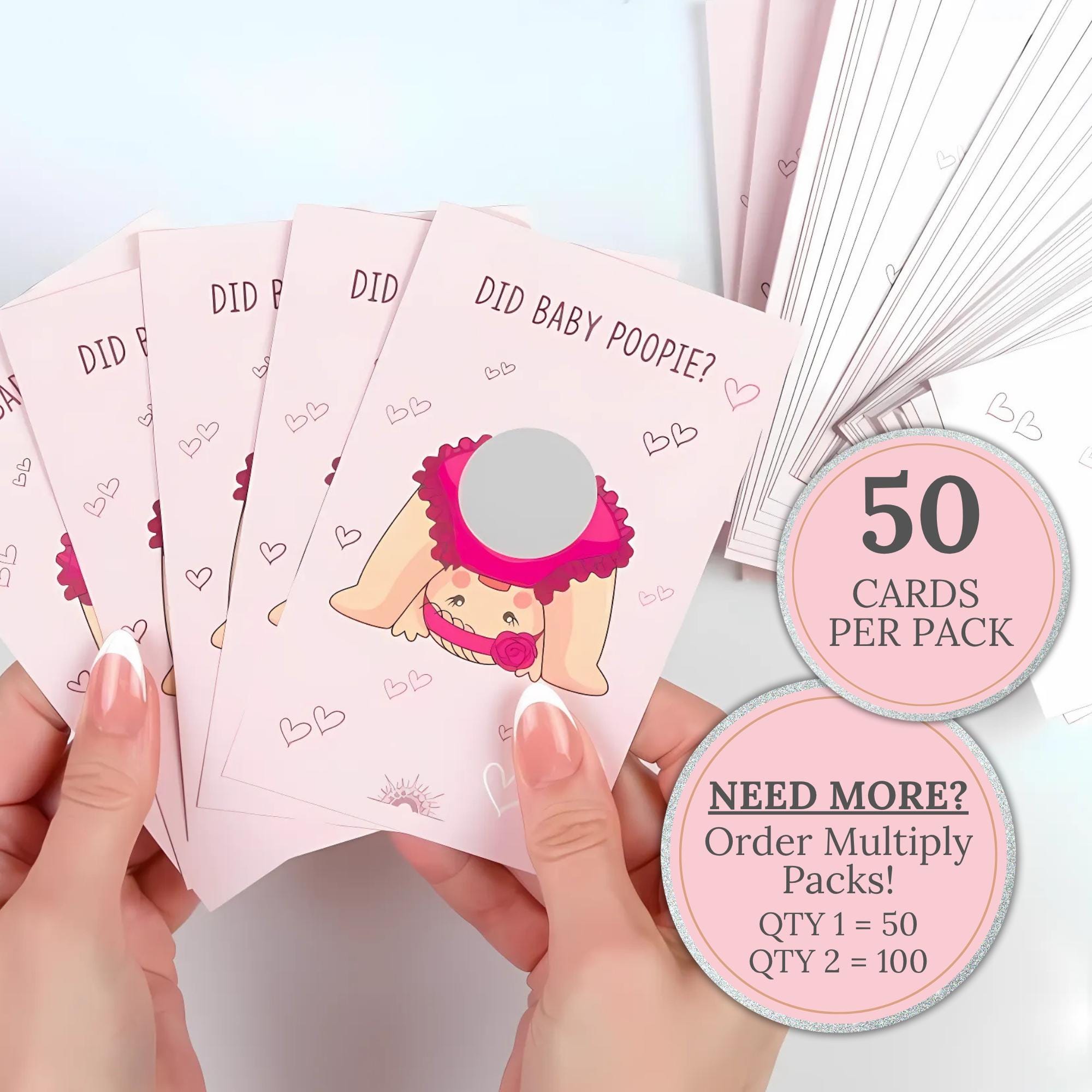 Funny Girl Baby Shower Scratch Off Game Cards Did Baby Poopie Baby Shower Game Ticket Scratcher Icebreaker Baby Girl Shower Party Activity
