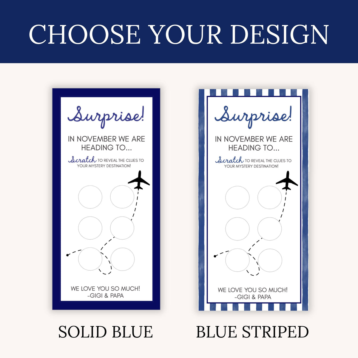 Personalized Travel Gift Voucher Scratch Off Ticket, Surprise Trip Vacation Reveal Experience, Scratch 6 for Destination Clues - CÔTIER BRAND