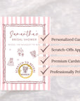 Whimsical Pink Bridal Shower Game, Pink Striped Bridal Shower Scratch Off Game Hand Drawn Wedding Shower Activity PRINTED + SHIPPED - CÔTIER BRAND