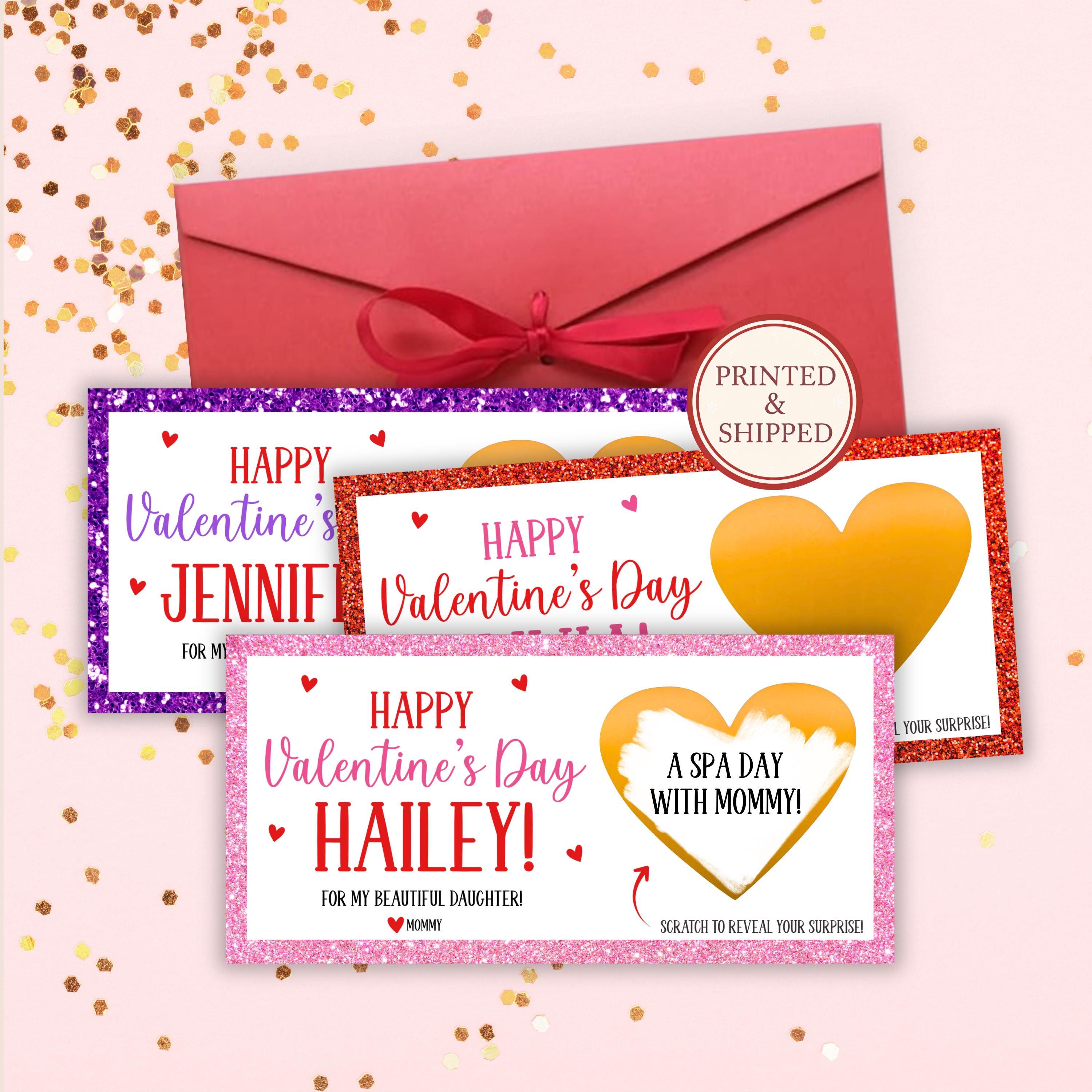Personalized Happy Valentine's Day Gift Voucher Scratch Off Ticket Surprise Valentine Reveal Card Daughter Granddaughter For Experiences