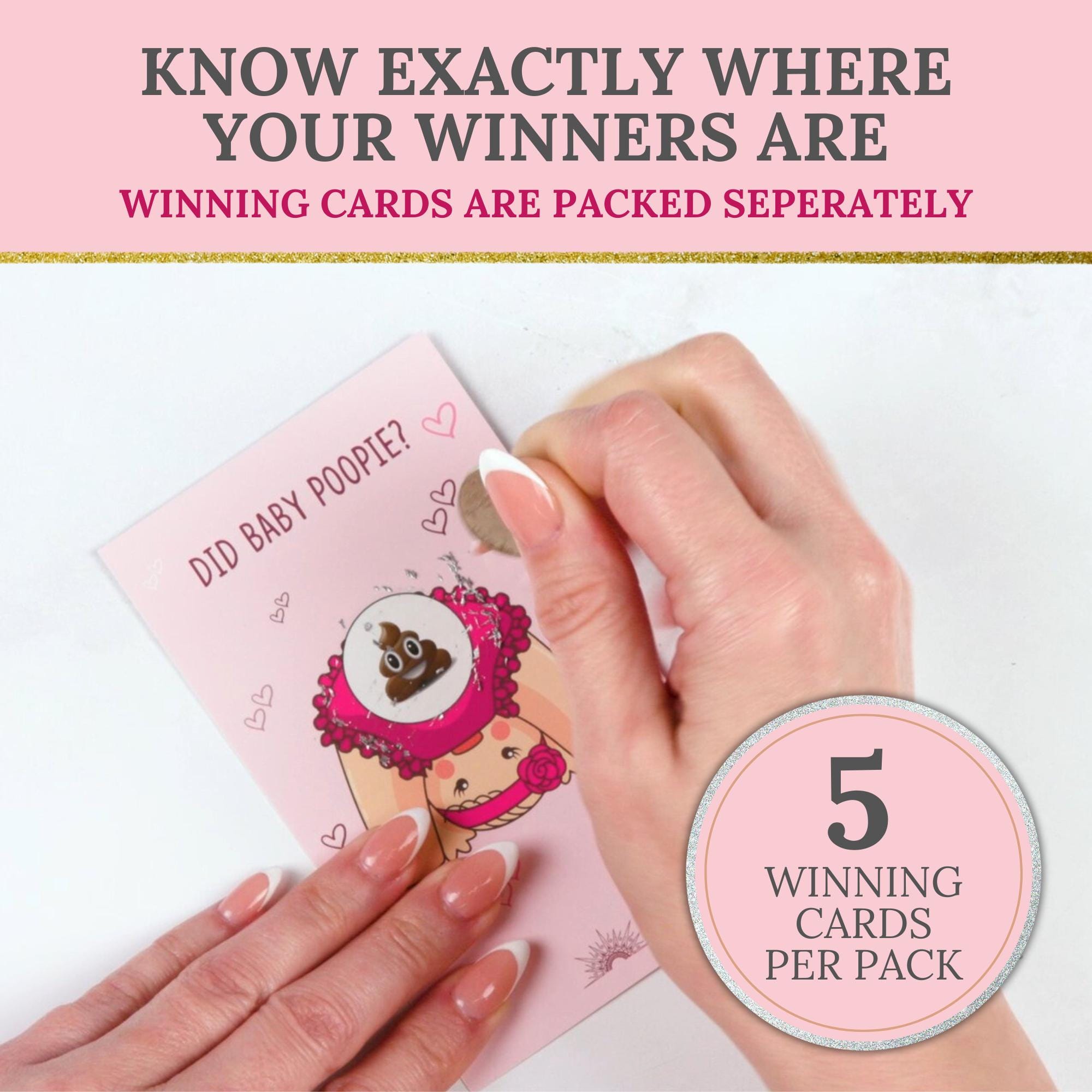 Funny Girl Baby Shower Scratch Off Game Cards Did Baby Poopie Baby Shower Game Ticket Scratcher Icebreaker Baby Girl Shower Party Activity