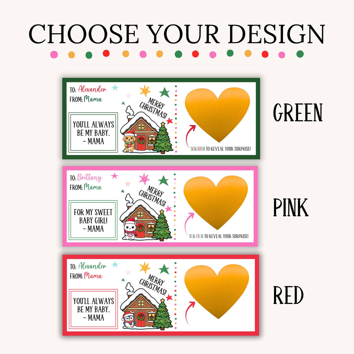Personalized Merry Christmas Scratch Off Coupons Christmas Trip Reveal Voucher Scratch Off Holiday Reveal Scratchers Xmas We Are Going - CÔTIER BRAND