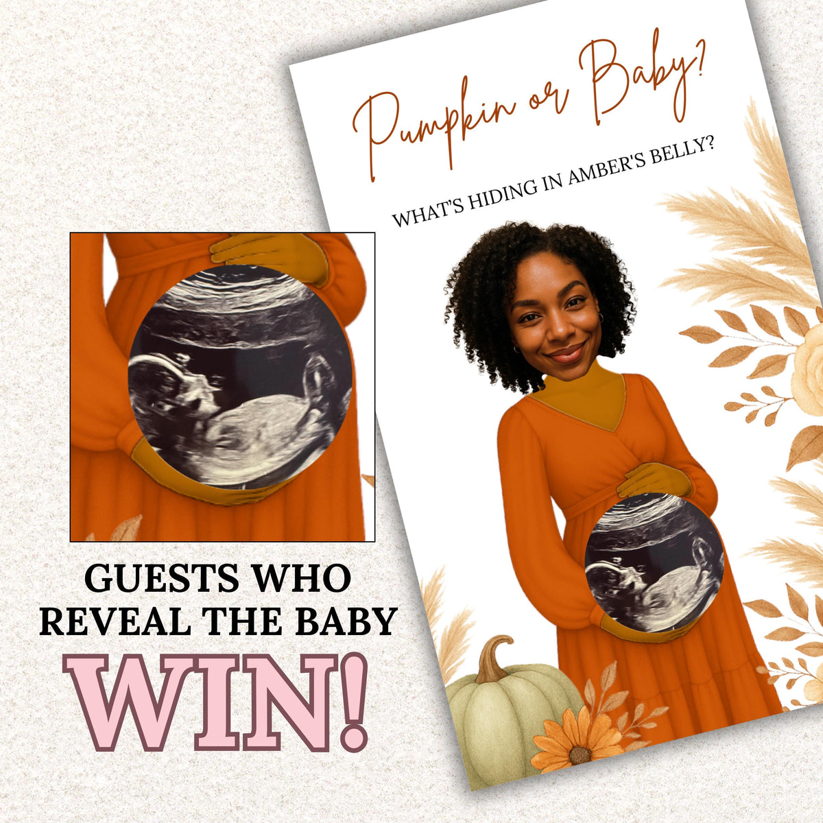 Custom Little Pumpkin Baby Shower Scratch Off Game Fall Pumpkin Themed Baby Shower Game Funny Fall In Love Activity Printed Boho Fun FALL01 - CÔTIER BRAND