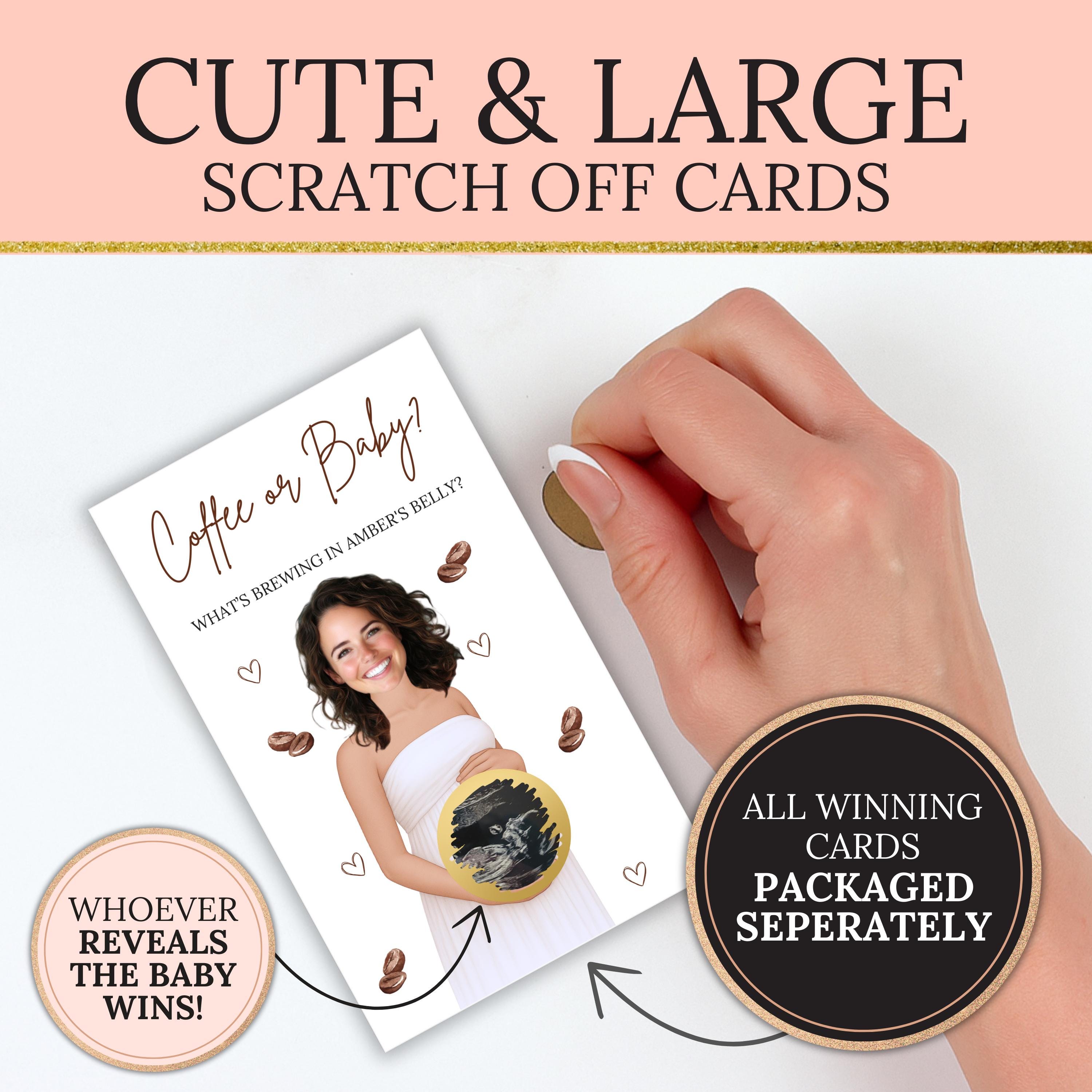 Coffee Themed Baby Shower Game Custom A Baby Is Brewing Baby Shower Scratch Off Game Coffee or Baby? Boho Cafe Bebe Baby Shower Game