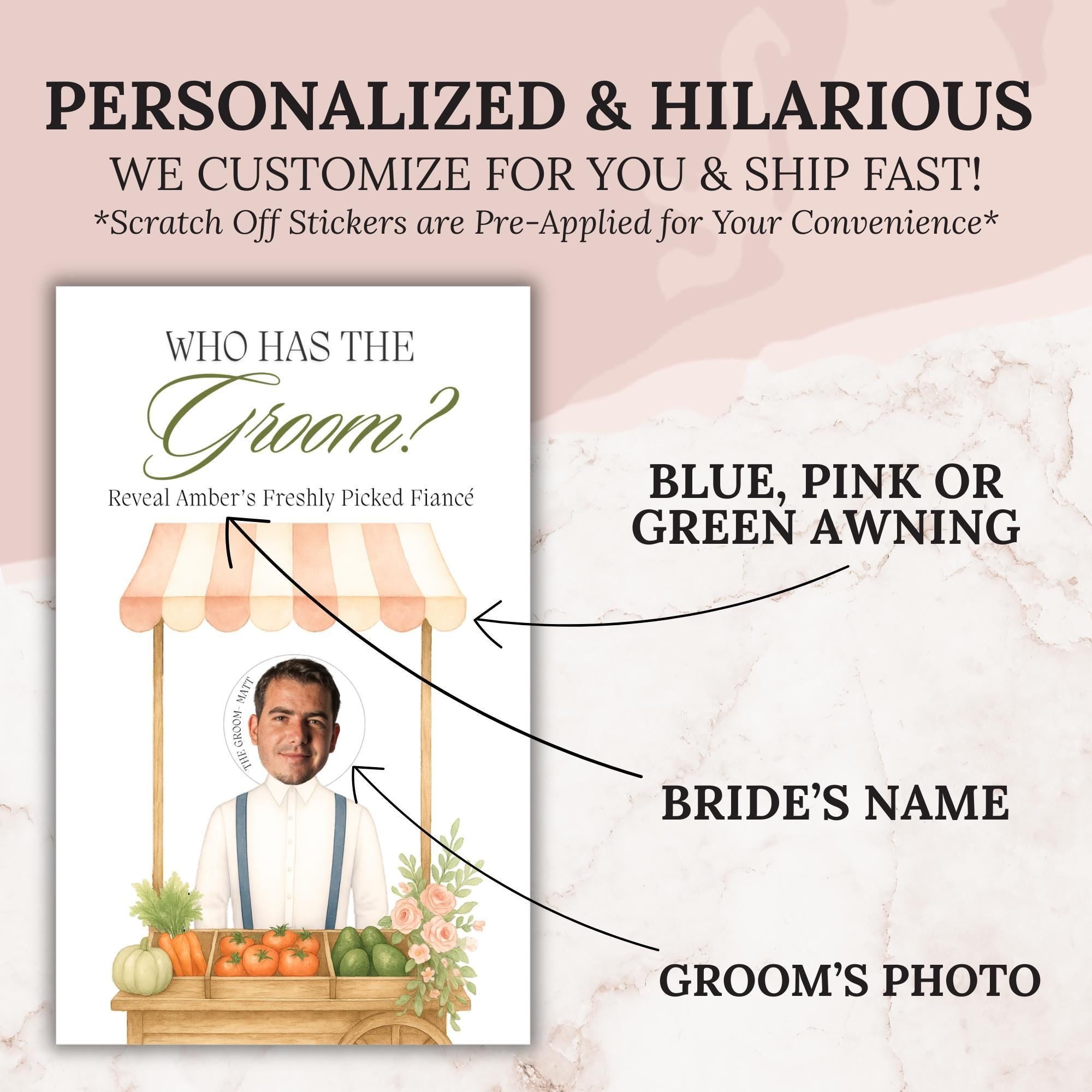 Bridal Shower Game Fresh Off The Market Scratch Off Game Celebrity Who Has The Groom Scratch Off Game Printed Farmer's Market Funny FRESH01