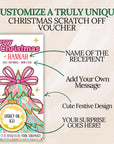 Personalized Merry Christmas Scratch Off Coupons Pink Retro Christmas Trip Reveal Voucher Scratch Off Holiday Reveal Scratchers Xmas Teens - CÔTIER BRAND