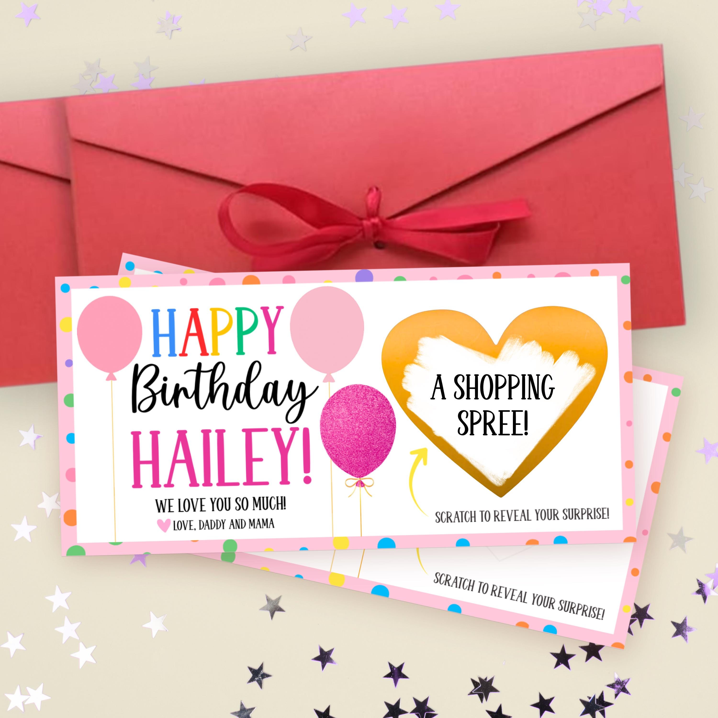 Personalized Happy Birthday Gift Voucher Scratch Off Ticket Surprise Birthday Reveal Card Boys Girls Husband Wife Coworker Teens Experiences