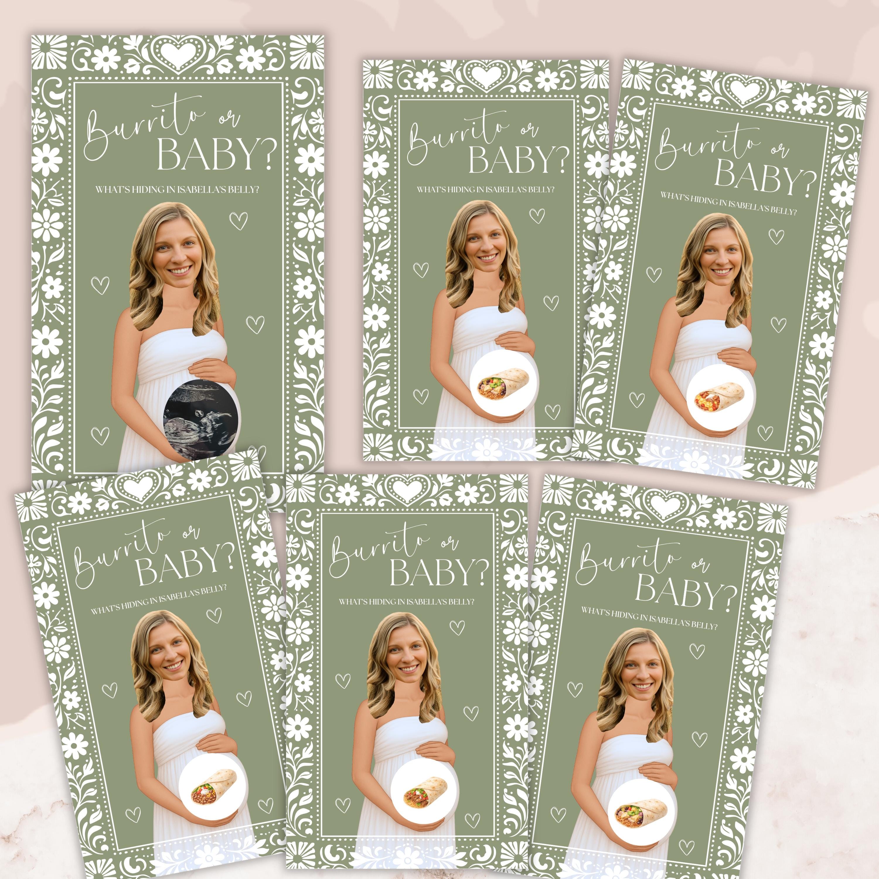 Custom Cielito Lindo Baby Shower Boy Scratch Off Game Burrito or Baby? Papel Picado Mexican Baby Shower Game Blue Talavera Party Game