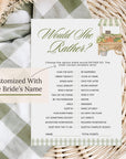 Personalized Shes Fresh Off The Market Game Bundle, Sage Green Guess The Dress, Would She Rather, He Said She Said, Find The Guest Bingo