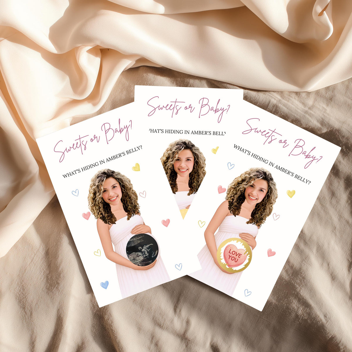 Personalized A Little Sweetheart Baby Shower Game Valentine Baby Shower Scratch Off Game Conversation Hearts Sweets or Baby?, PRINTED + SHIP - CÔTIER BRAND