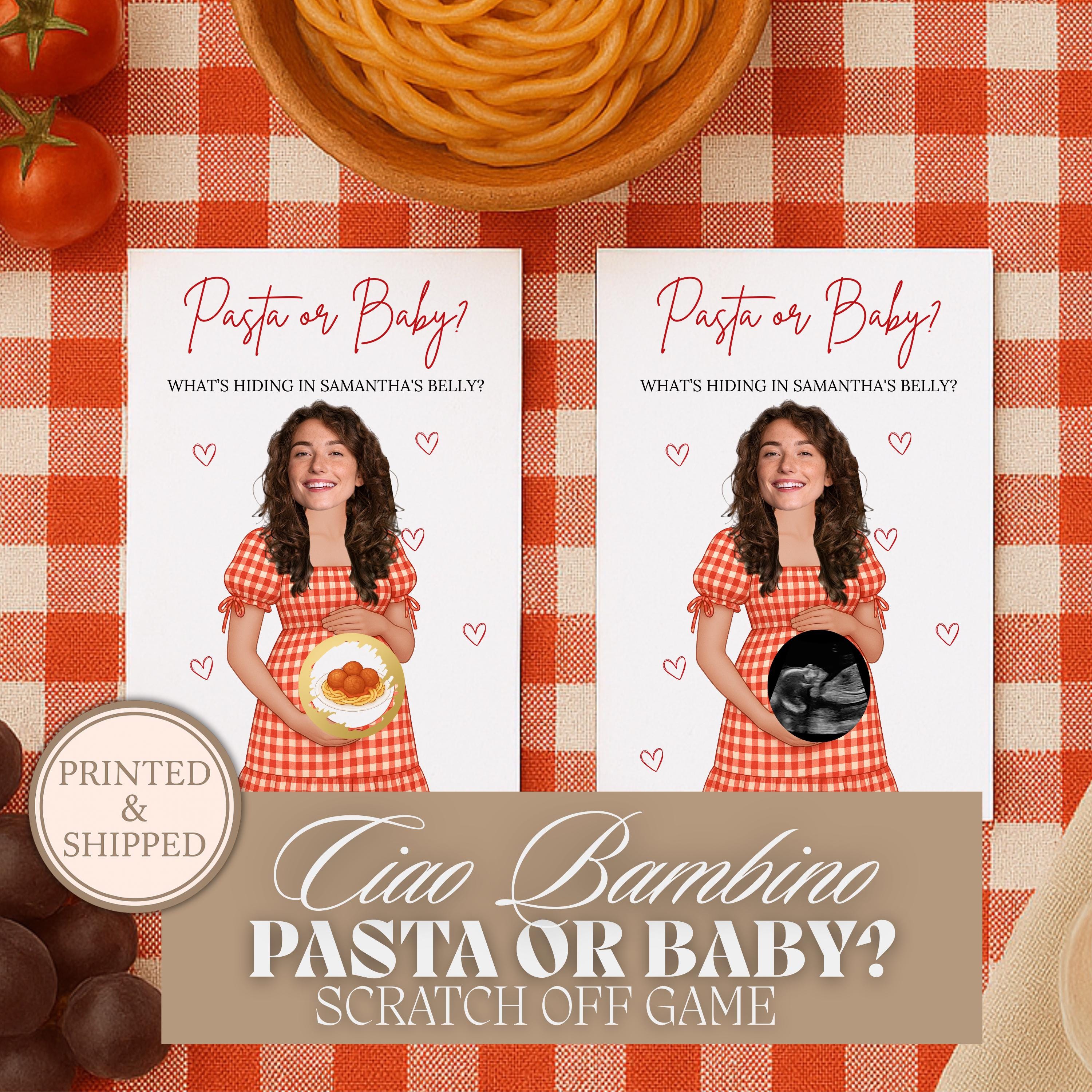 Italian Baby Shower Scratch Off Game Ciao Baby Bambino Baby Shower