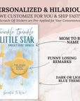 Custom Boy Twinkle Twinkle Little Star Baby Shower Game Dark Blue Stars Baby Shower Scratch Off Game Boho Celestial Baby Shower