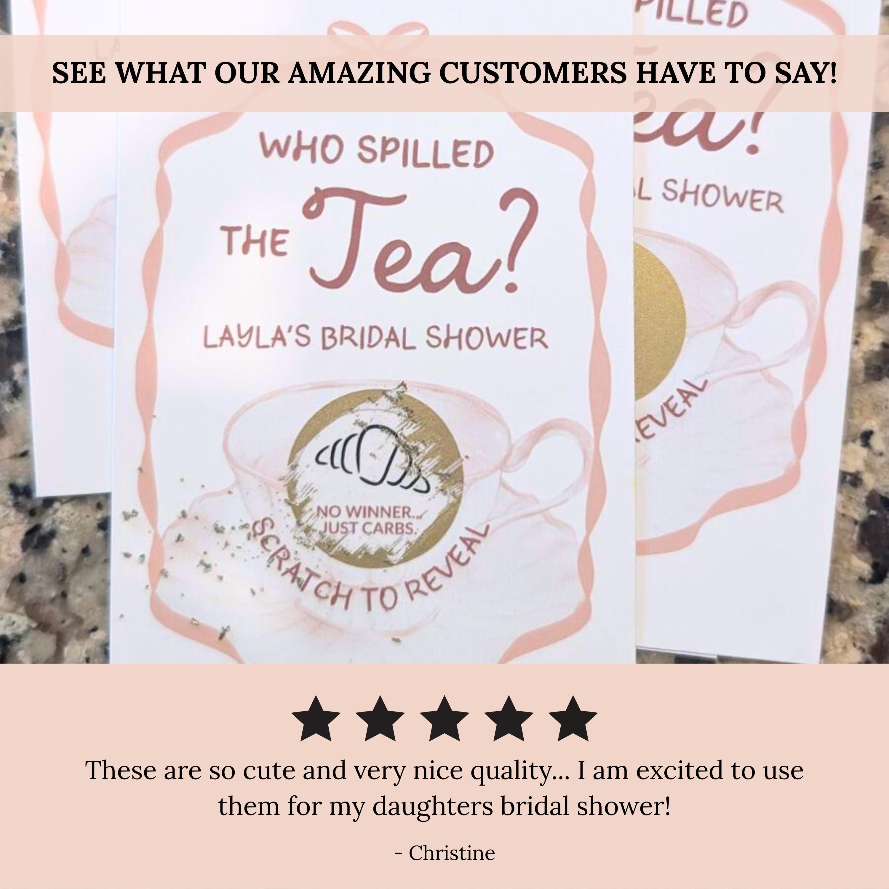 Bridal Shower Game Tea Party Bridal Shower Scratch Off Game Who Spilled The Tea Themed Sage Green Wedding Shower Par-Tea Bride To Be TEA6