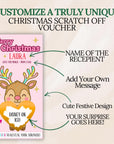 Personalized Merry Christmas Scratch Off Coupons Kids Christmas Trip Reveal Voucher Scratch Off Holiday Scratchers Xmas Reindeer