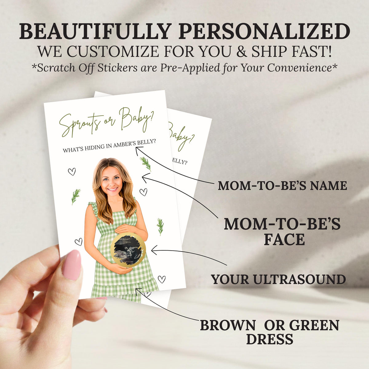 Little Sprout Baby Shower Game Neutral Locally Grown Baby Shower Scratch Off Game Sprouts or Baby Homegrown Theme - CÔTIER BRAND